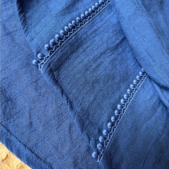 NWOT Bohemian Embroidered Balloon Sleeve Blue Counterparts Blouse | Women’s XL - Picture 5 of 14